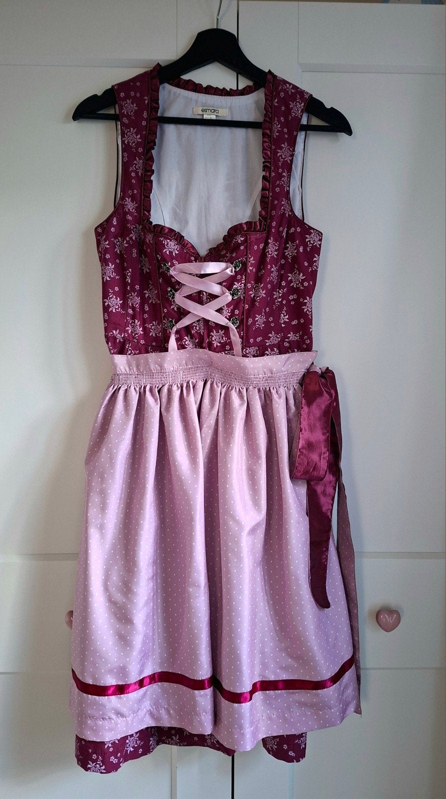 Dirndl jurk - Maat 38 (M) - Zo goed als nieuw, Kleding | Dames, Maat 38/40 (M), Zo goed als nieuw, Knielengte, Roze