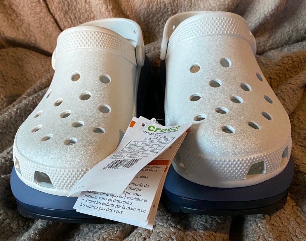 Gloednieuwe Wit/Blauw/Zwarte Crocs (38/39), Kleding | Dames, Schoenen, Nieuw, Instappers, Overige kleuren, Ophalen of Verzenden