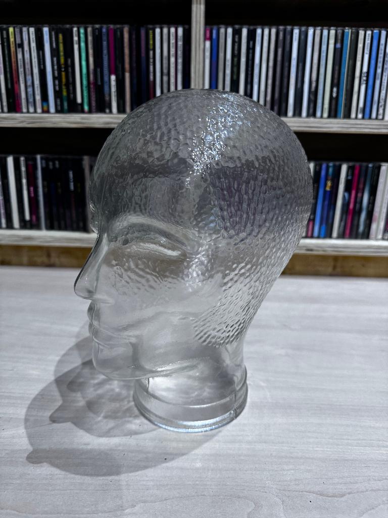 ✅ Glazen Hoofd Helder - Vintage Transparant Head, Antiek en Kunst, Ophalen of Verzenden