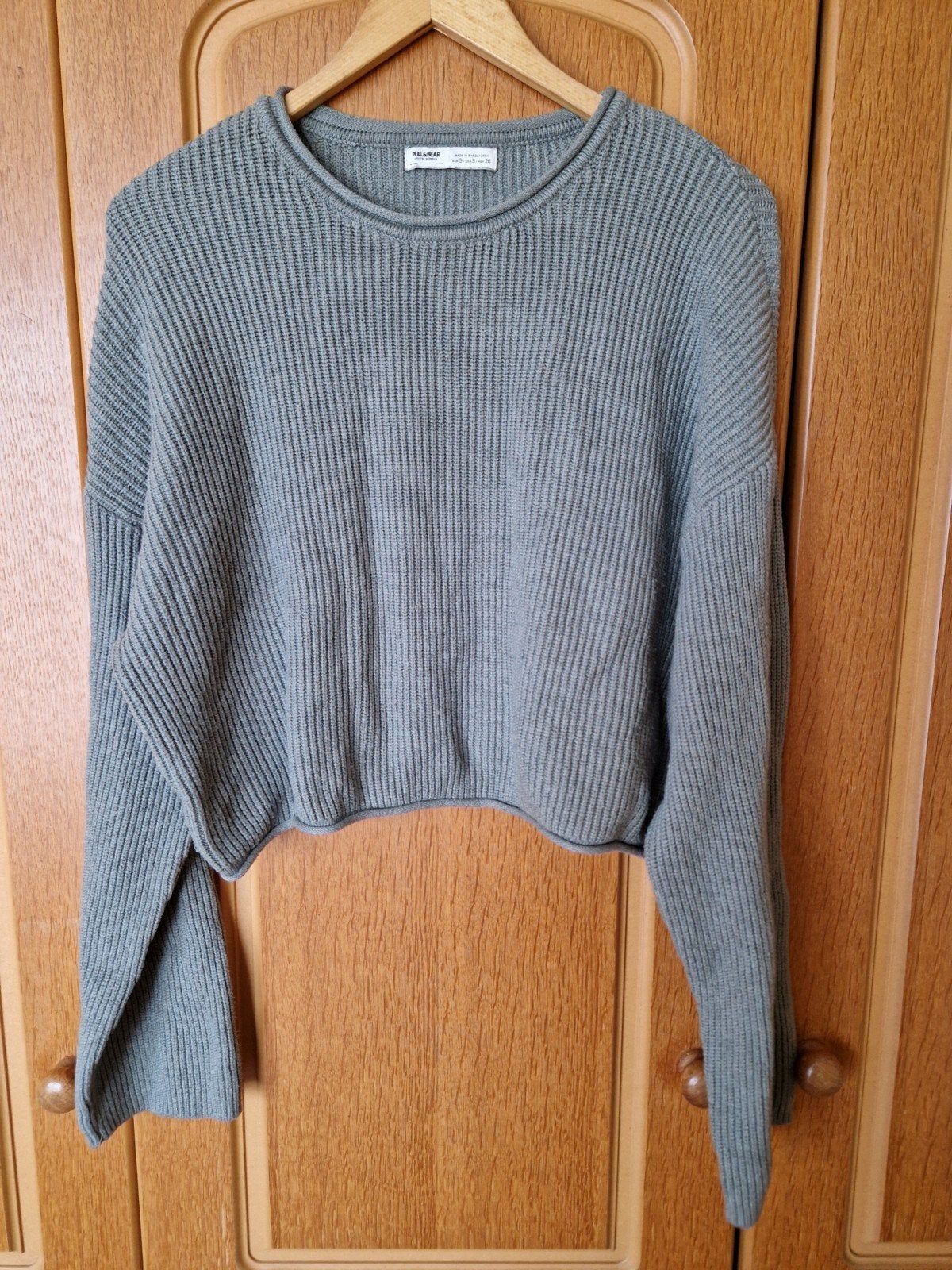 Pull & Bear geribbelde  trui maat S, Ophalen of Verzenden, Gedragen, Groen, Maat 36 (S)