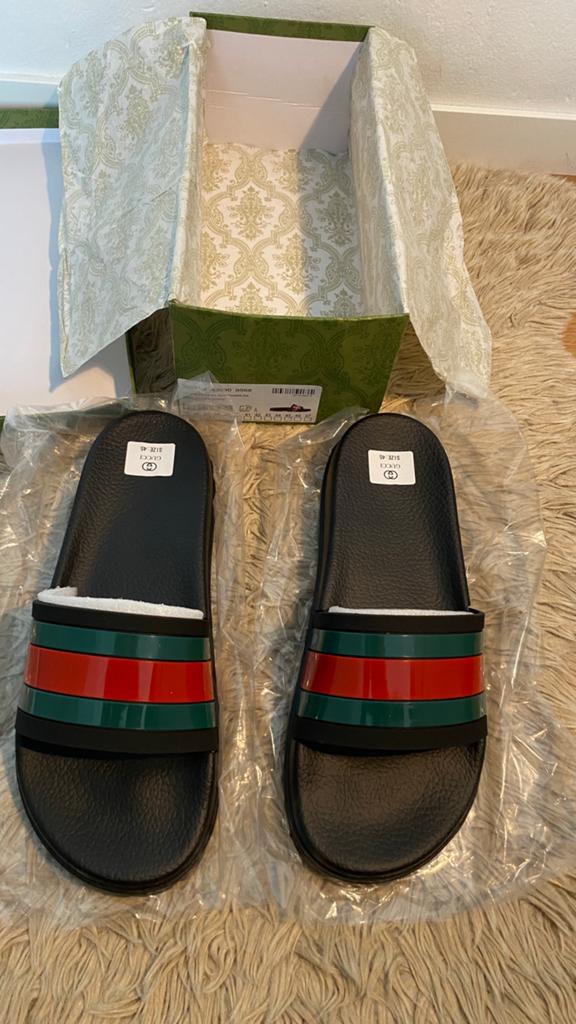 Gucci Slippers (Zie Beschrijving) Maat 44, Zwart, Nieuw, Ophalen, Slippers