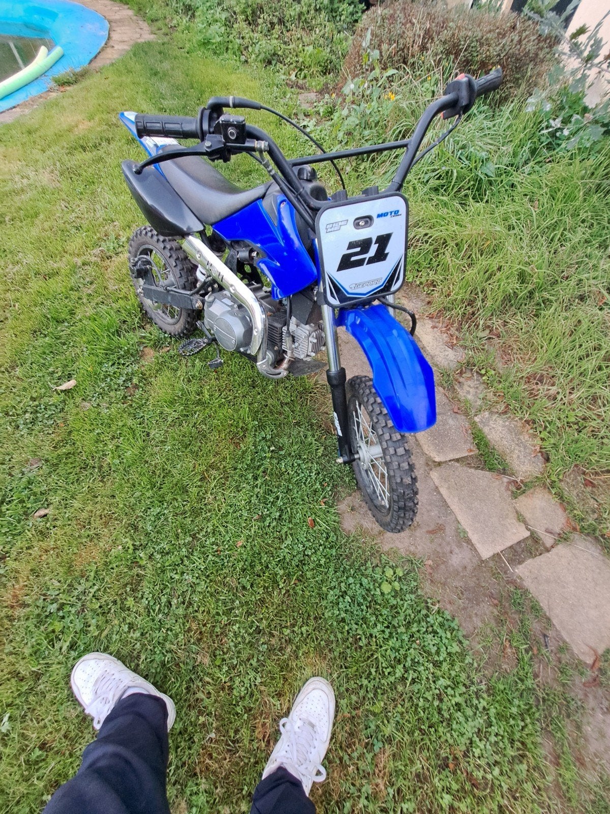 Blauwe Pitbike - Zo goed als nieuw, Ophalen, Onbekend, Schijfrem, Pitbike