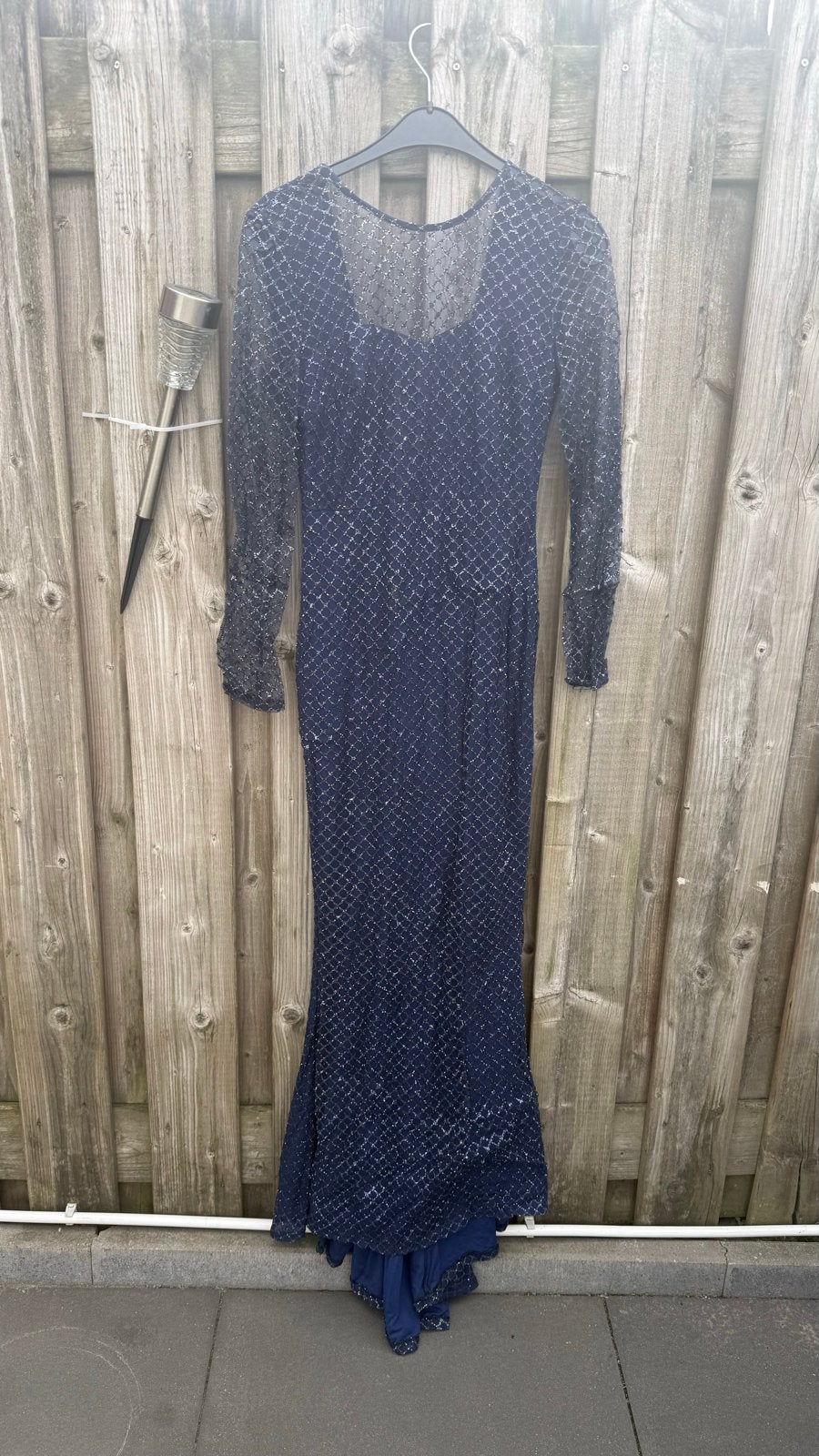 Elegante avondjurk met glitters - Maat S, Ophalen, Gedragen, Maat 36 (S), Blauw