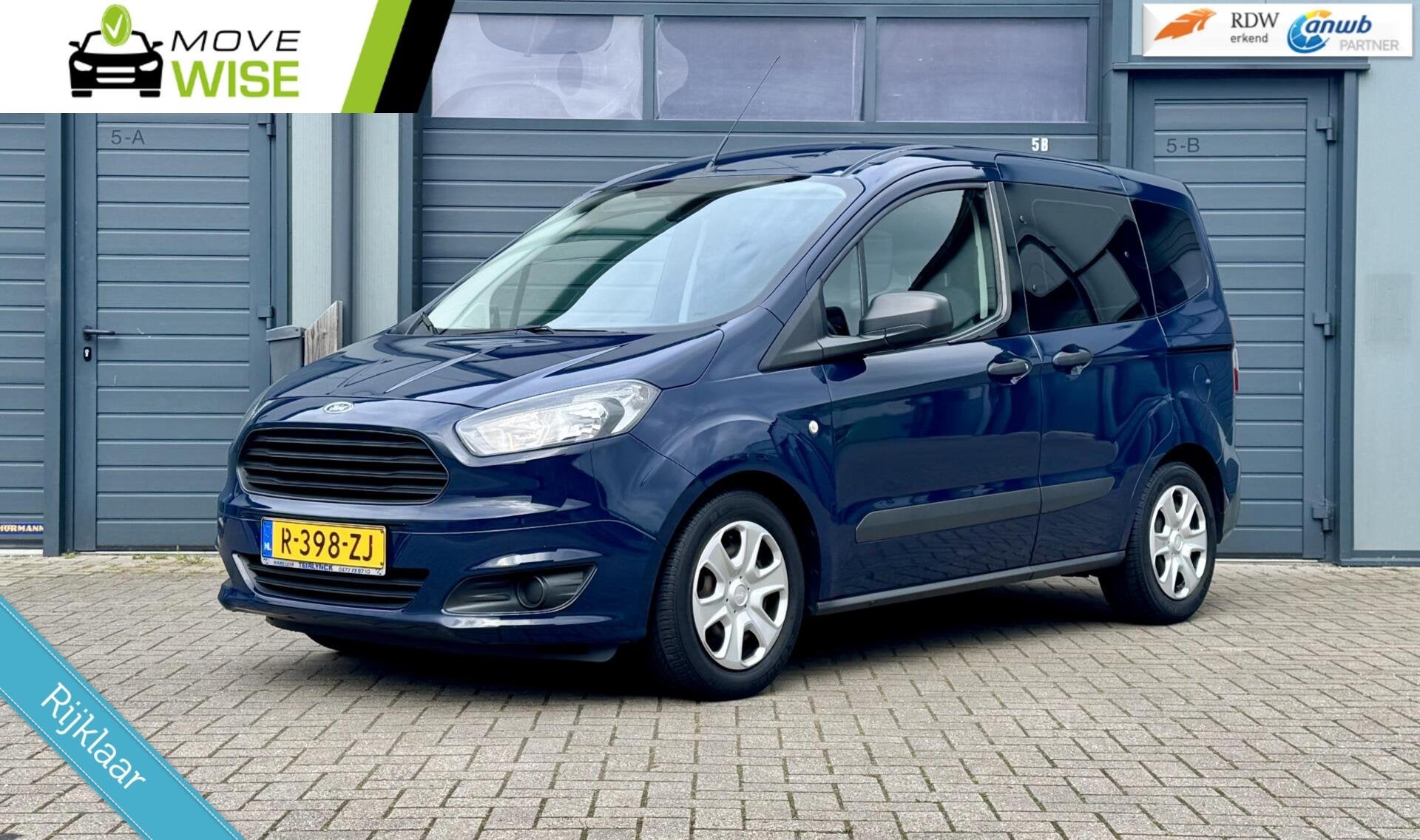 Ford Tourneo Courier 1.0 - 101pk | 5 Persoons | bj 2018 | ZE, Auto's, Voorwielaandrijving, Gebruikt, Blauw, Automatische klimaatregeling