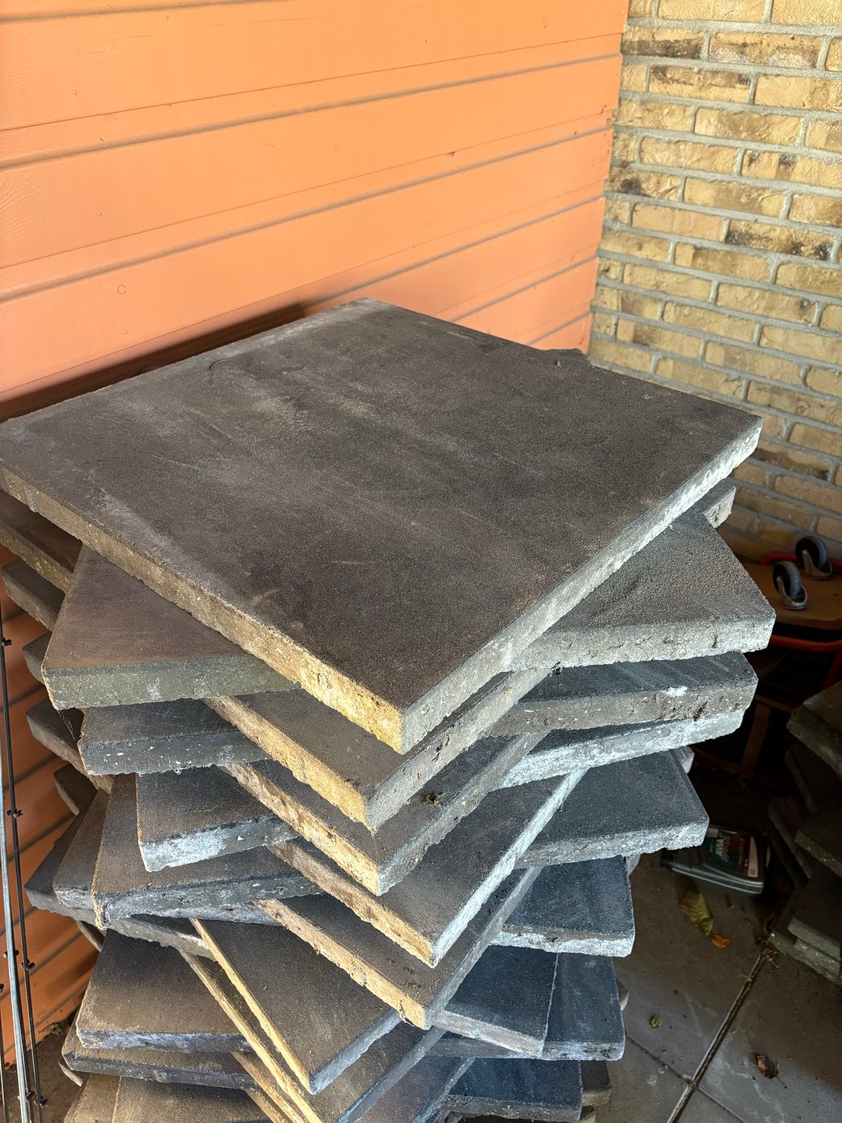 Gebruikte terrastegels - Beton antracietgrijs 60x60x4, Ophalen, Gebruikt, Minder dan 5 m², Beton