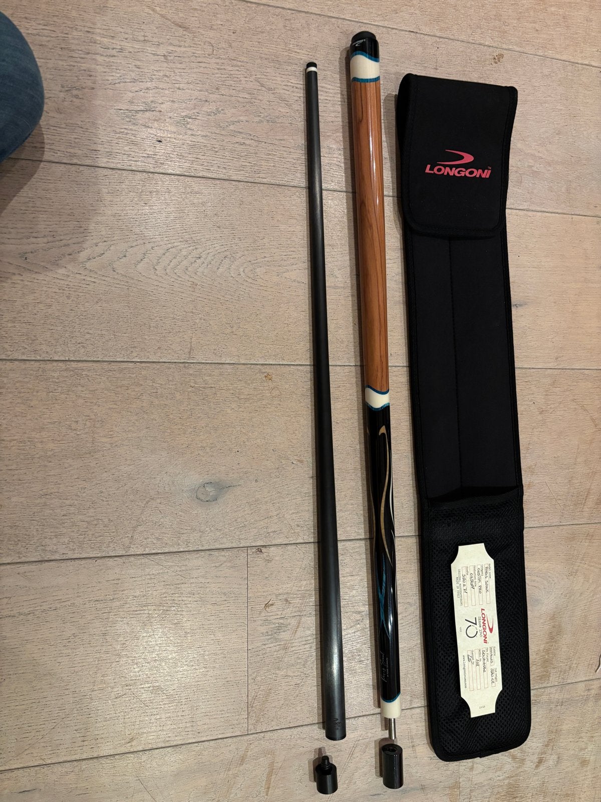 Longoni Paris Seoul met Luna Nera top en certificaat, Sport en Fitness, Biljarten en Poolen, Ophalen, Zo goed als nieuw, Keu of Ballen