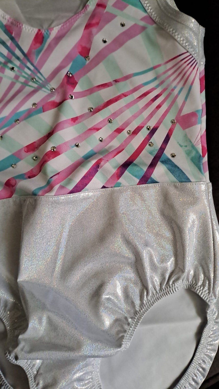 Meisjes Turnpakje Maat 146 met Strass Steentjes, Ophalen of Verzenden, Zo goed als nieuw, Meisje, Sport- of Zwemkleding