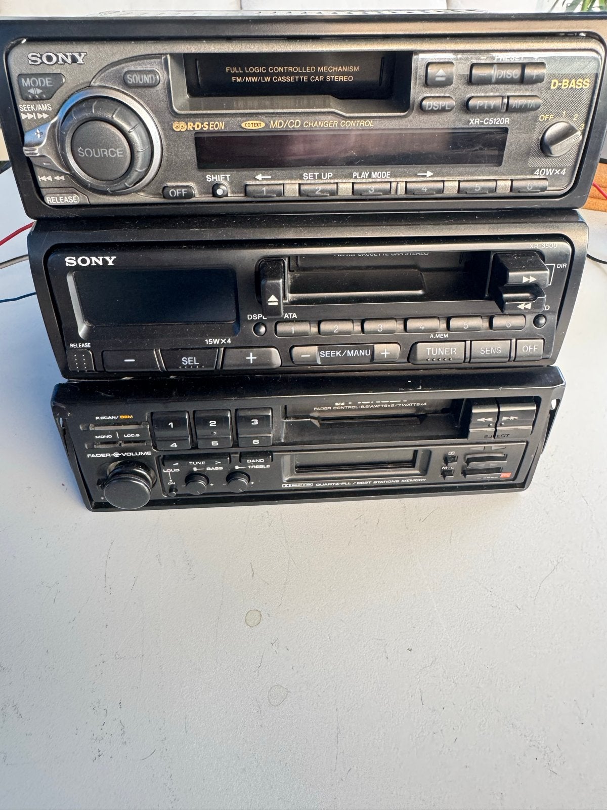 Set van 3 Vintage Autoradio's: Sony en Pioneer, Ophalen of Verzenden, Gebruikt
