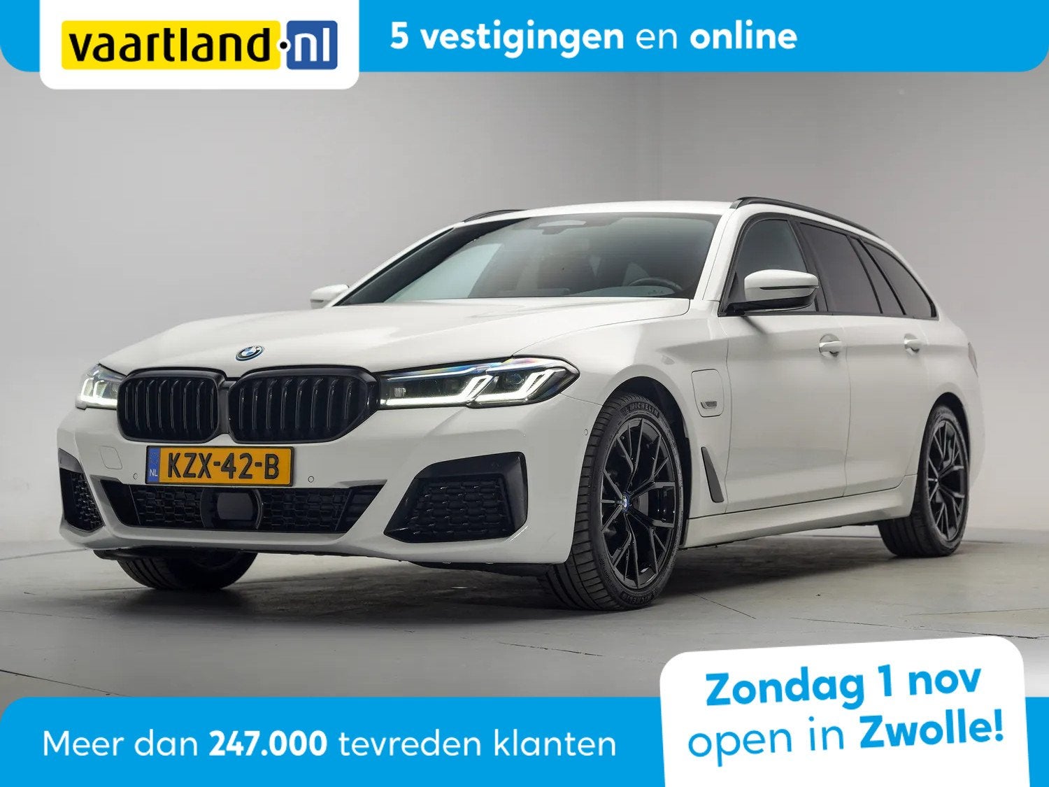 BMW 5 Serie 530e M-Sport High Executive Aut. [ Adapt.cruise, Auto's, 1998 cc, 4 cilinders, Wit, 1875 kg