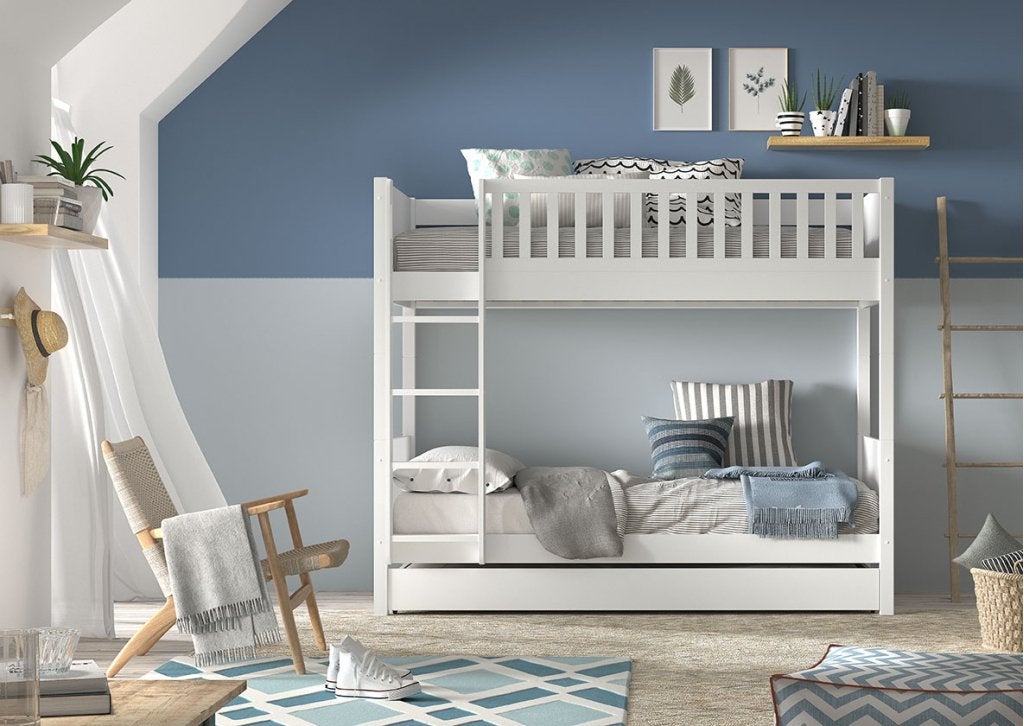 Scott stapelbed - 90x200 - Wit, Niet ingevuld, Niet ingevuld, Niet ingevuld