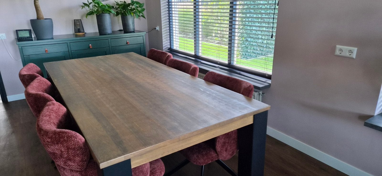 Eetkamertafel 220x100, Huis en Inrichting, Ophalen, Gebruikt, 100 tot 150 cm, 200 cm of meer