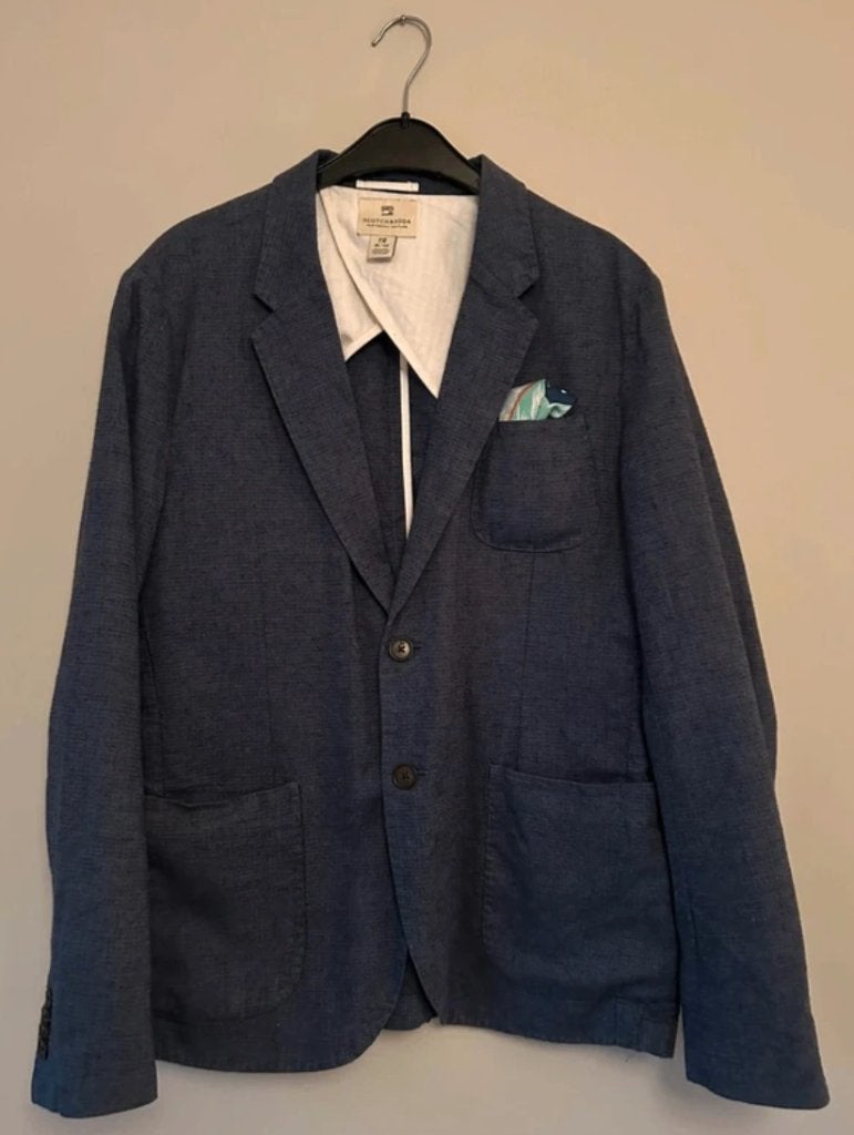 Donkerblauw heren colbert maat M / 48 Scotch & Soda blazer, Ophalen of Verzenden, Zo goed als nieuw, Scotch & Soda, Maat 48/50 (M)