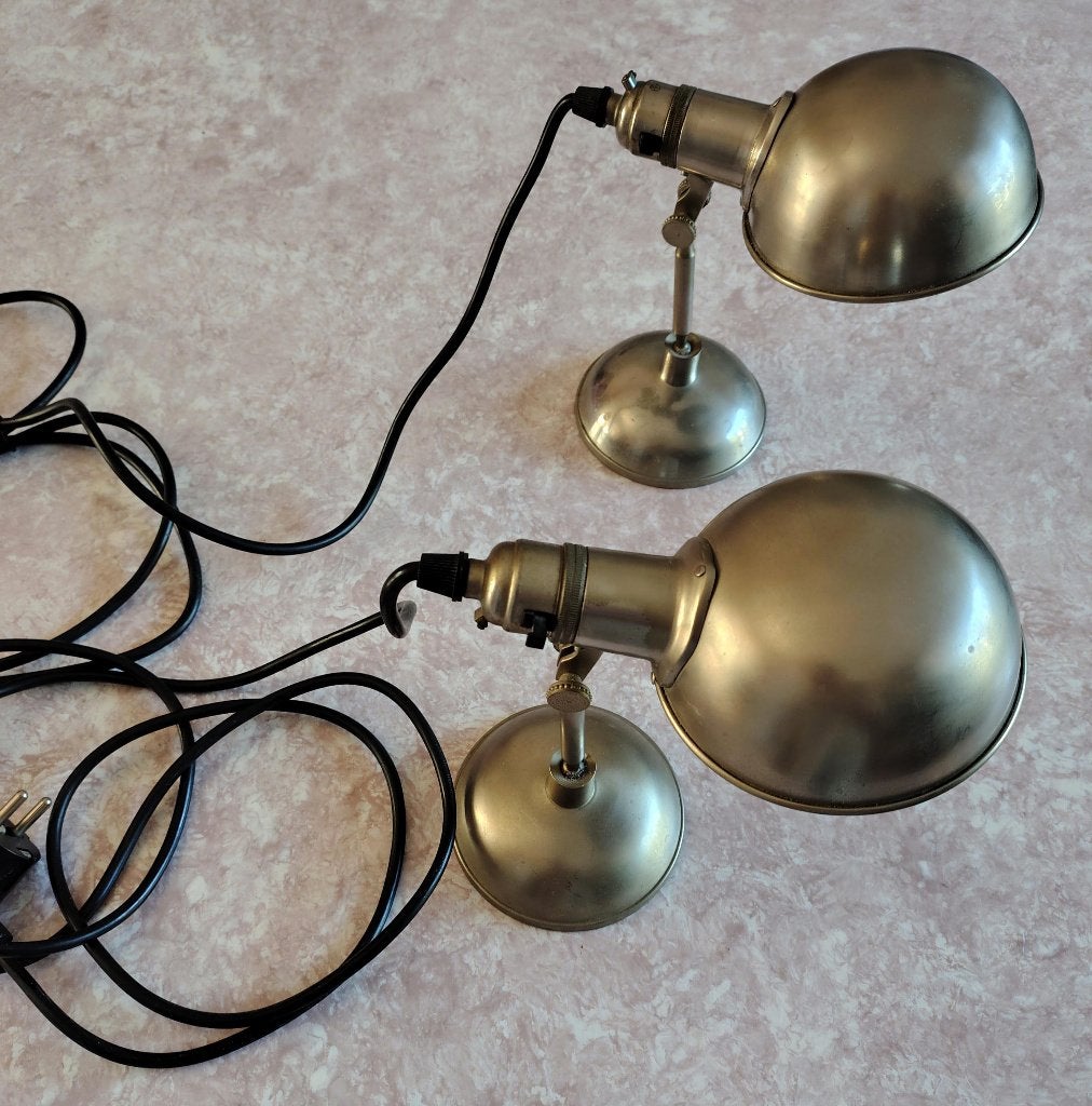 Set van 2 Habitat Tommy bureaulampen – Gunmetal, Bureaulamp, Overige merken, Vintage, 24 cm