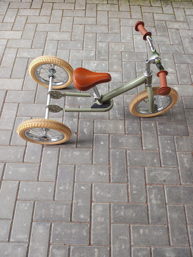 Trybike Steel 2-in-1 Loopfiets/Driewieler - Olijfgroen, Ophalen, Zo goed als nieuw, Loopfiets