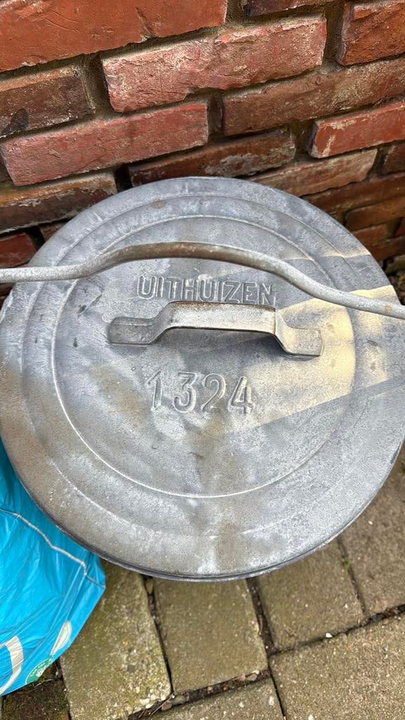 Zinken prullenbak, Huis en Inrichting, Woonaccessoires | Prullenbakken, Ophalen of Verzenden, Zo goed als nieuw, Minder dan 50 cm