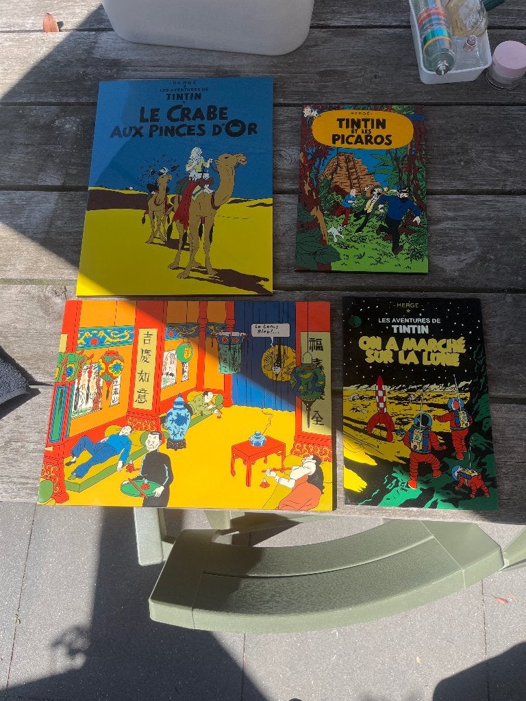 Schilderijen Tintin, Ophalen of Verzenden, Kuifje, Gebruikt, Plaatje, Poster of Sticker