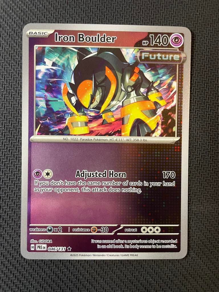 Iron Boulder 046/131 Rare Reverse Holo Prismatic Evolutions, Ophalen of Verzenden, Zo goed als nieuw