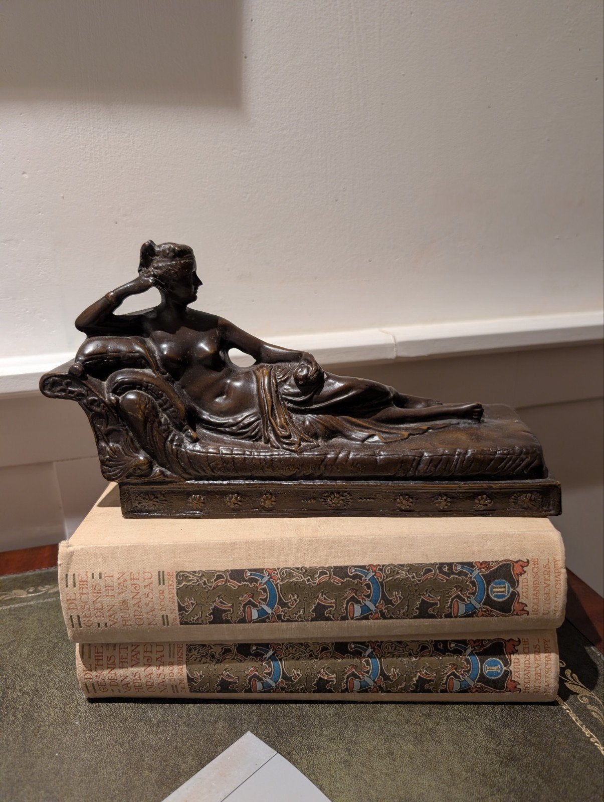Bronzen beeld Pauline Bonaparte, 26 cm, goede staat, Ophalen of Verzenden