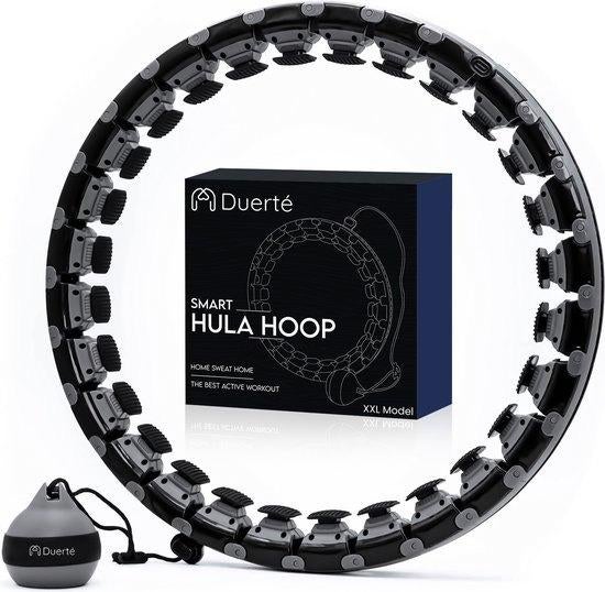 Zwarte hoelahoep met gewicht te koop, Sport en Fitness, Hoelahoeps, Zo goed als nieuw, Fitness hoelahoep, Met gewicht, Ophalen of Verzenden