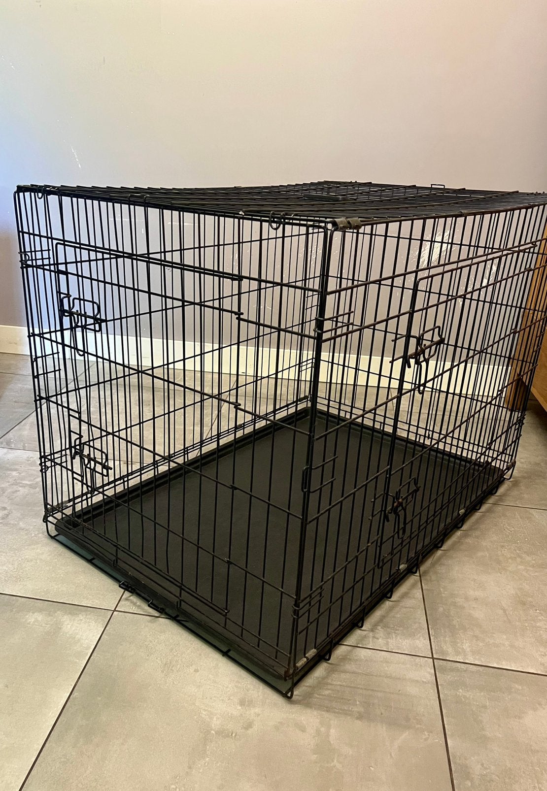 Zwart metalen bench XL voor oa labrador, Dieren en Toebehoren, Ophalen, Gebruikt