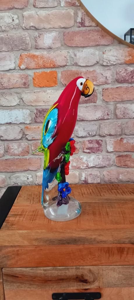 Murano Glas:Hele Grote 37cm Papegaai Beeld♥️SALE VERKOOP♥️, Verzamelen, Beelden en Beeldjes, Ophalen of Verzenden, Nieuw, Dier
