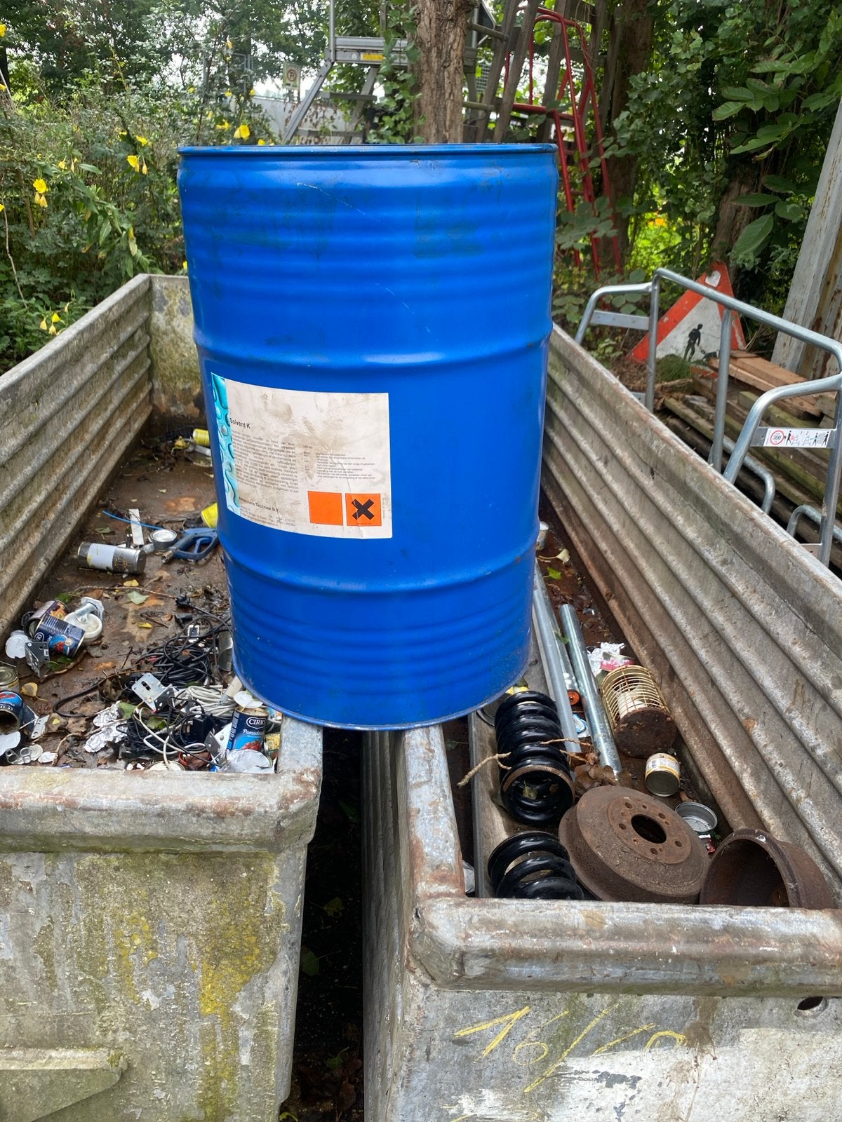 Leeg blauw vat 60 liter, Ophalen of Verzenden, Gebruikt