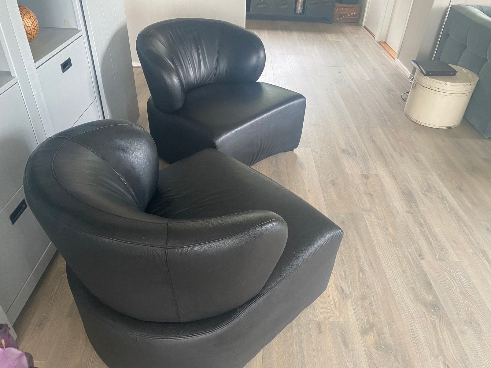 Fauteuil, leer, leather armstoel, 2 stuks., Ophalen, Gebruikt, Eenpersoons, Minder dan 150 cm