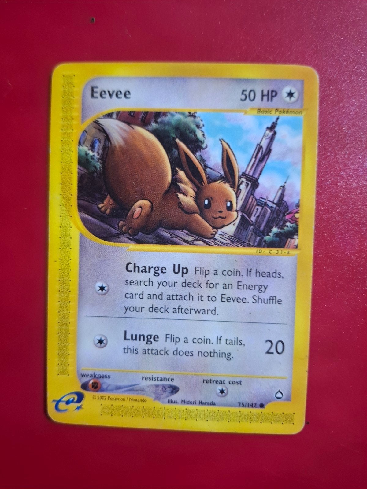 Eevee #75 Pokemon Aquapolis Kaart - Zeldzaam!, Ophalen of Verzenden, Gebruikt, Losse kaart