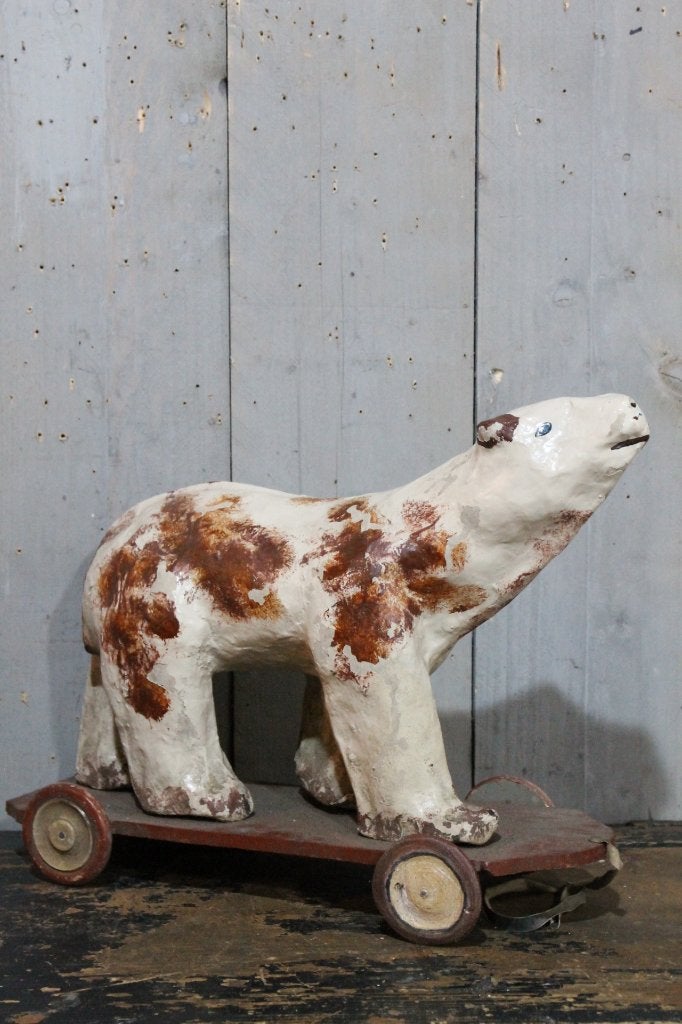 Oude papier-maché ijsbeer, Ophalen of Verzenden