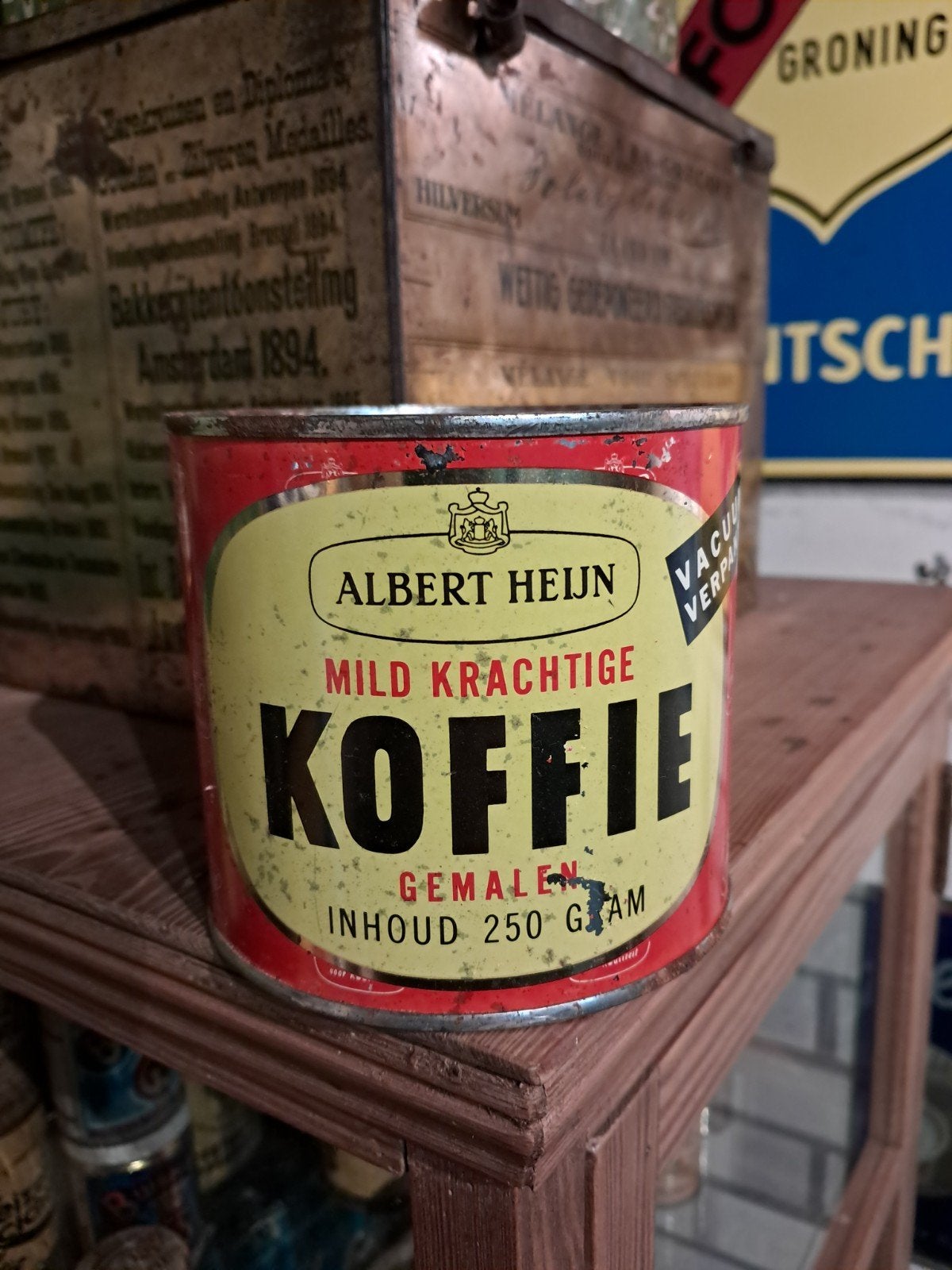Albert Heijn koffie blikje, Verzamelen, Ophalen of Verzenden, Gebruikt, Koffie