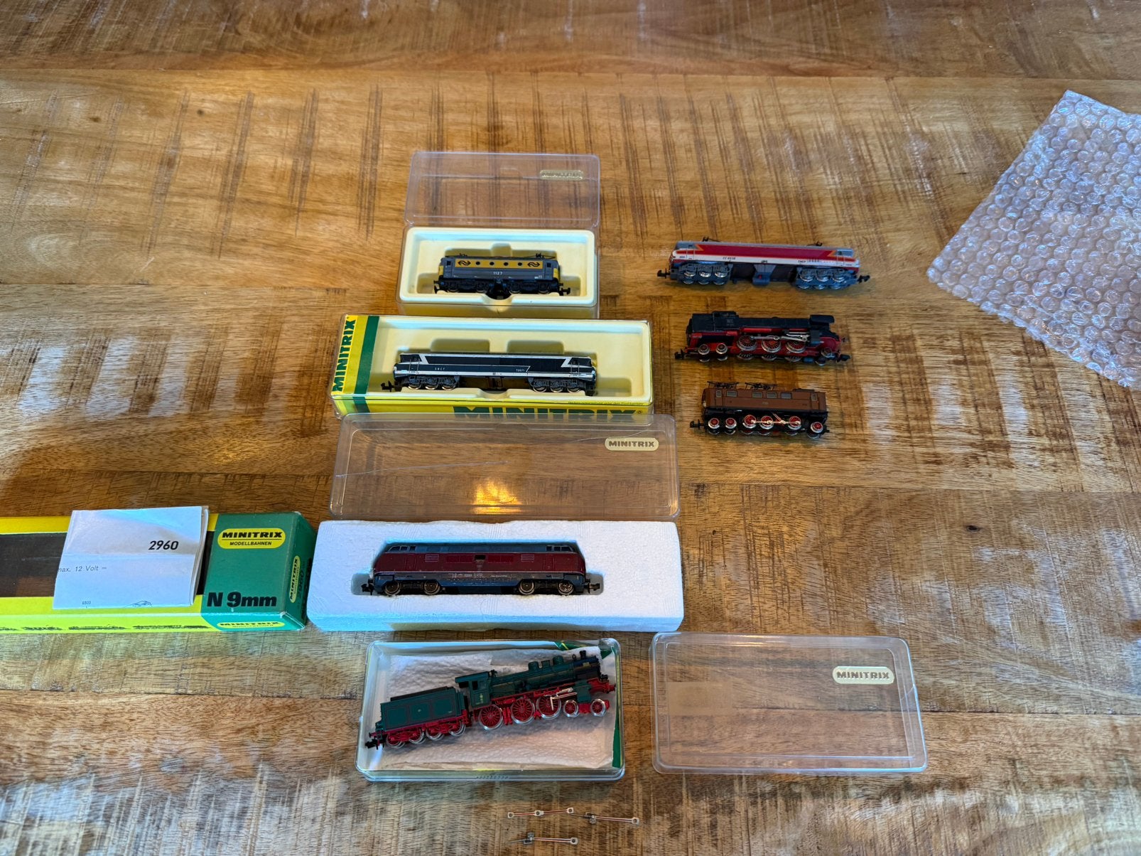 minitrix set van 7 locomotieven in 1 koop zie foto’s N spoor, Trix, Ophalen of Verzenden, Gelijkstroom, Locomotief