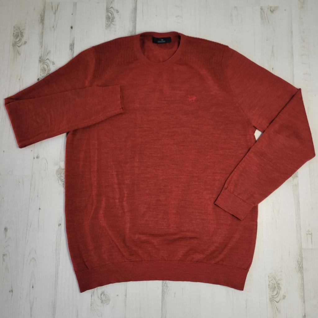 Vanguard trui pullover XXL 50% wol ronde hals rood oranje, Overige maten, Ophalen of Verzenden, Zo goed als nieuw, Vanguard