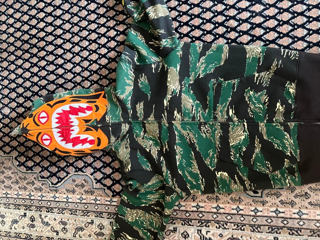 BAPE Tiger Camo Full Zip Hoodie, Ophalen of Verzenden, Zo goed als nieuw