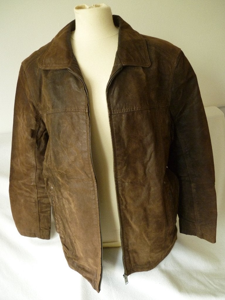 Canda suede lederen jas maat 54 leer, Kleding | Heren, Maat 52/54 (L), Bruin, Ophalen of Verzenden, Canda