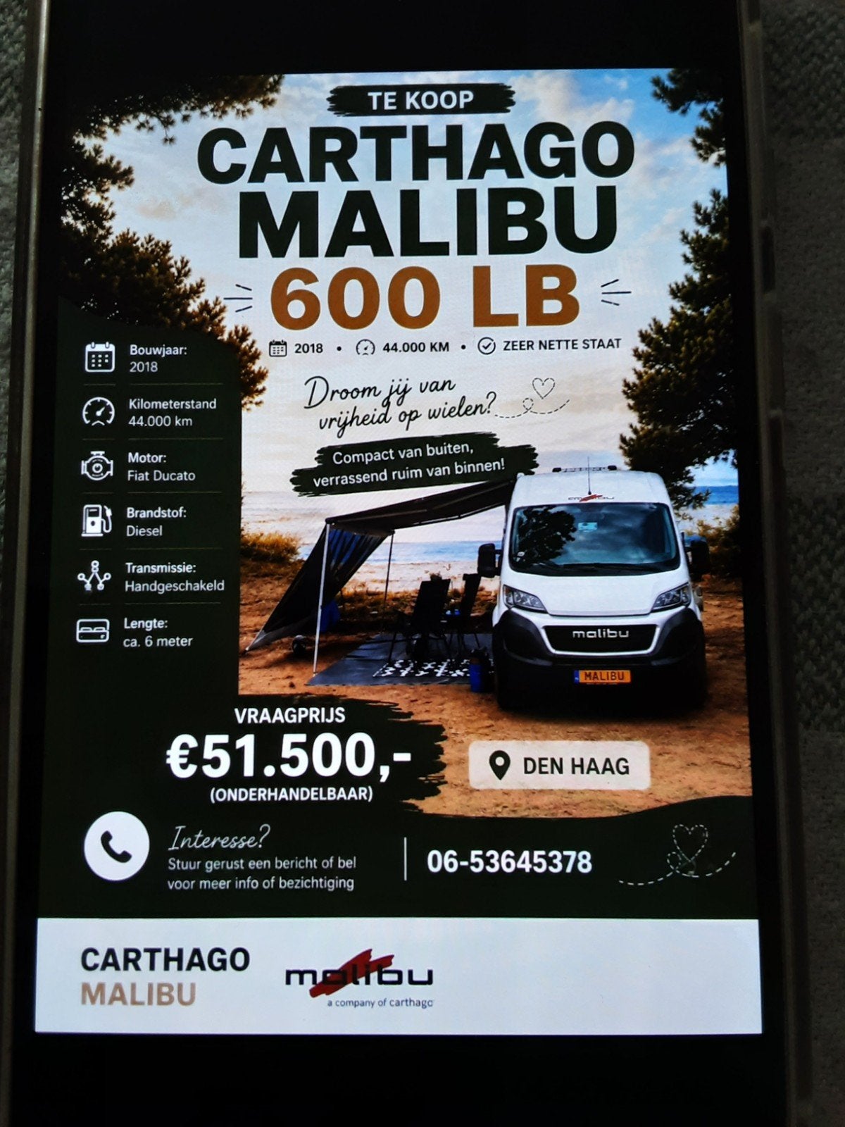 Carthago Malibu 600 LB Buscamper - Compact en Ruim, Ringverwarming, Fiat, Tot en met 2, 7 tot 12 maanden geleden