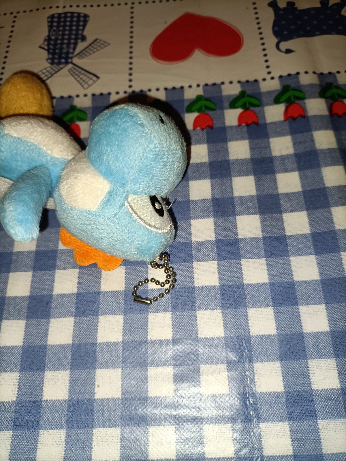 Blauwe Yoshi sleutelhanger knuffeltje 12 cm groot, Ophalen of Verzenden, Zo goed als nieuw, Overige typen