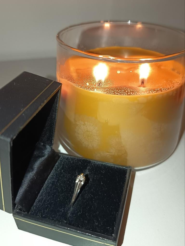 Handgemaakte 14K Witgouden Ring met Diamant - Olszar, Ophalen of Verzenden