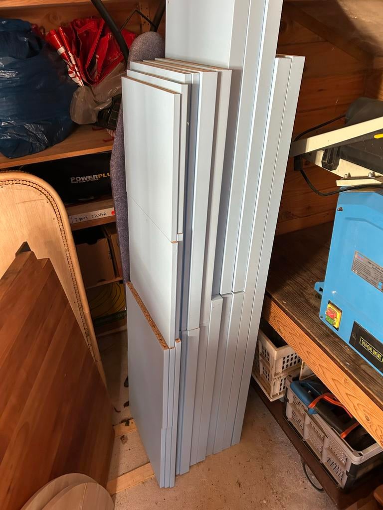 IKEA KALLAX lichtblauw (4x2 + 2x2 + 2x2) - Zelf geverfd, Ophalen, Met plank(en), ., 100 tot 150 cm