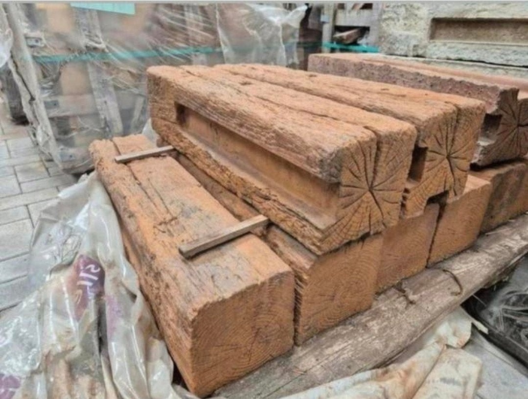 12 stuks Beton stapelblok houtblok look 60*15*15, Ophalen, Nieuw