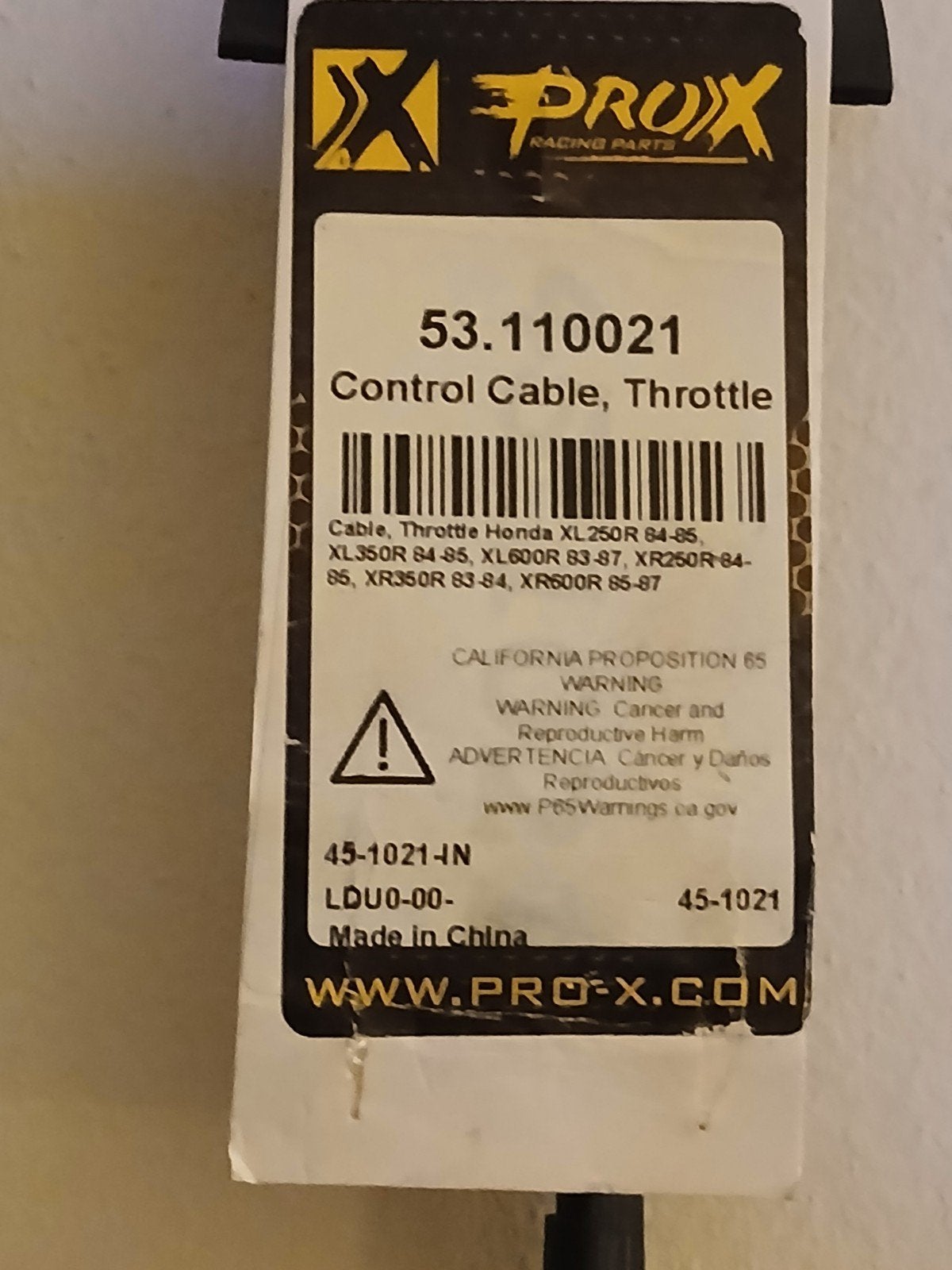 Pro-X Gaskabel voor Honda XL/XR modellen (83-87), Motoren, Ophalen, Gebruikt