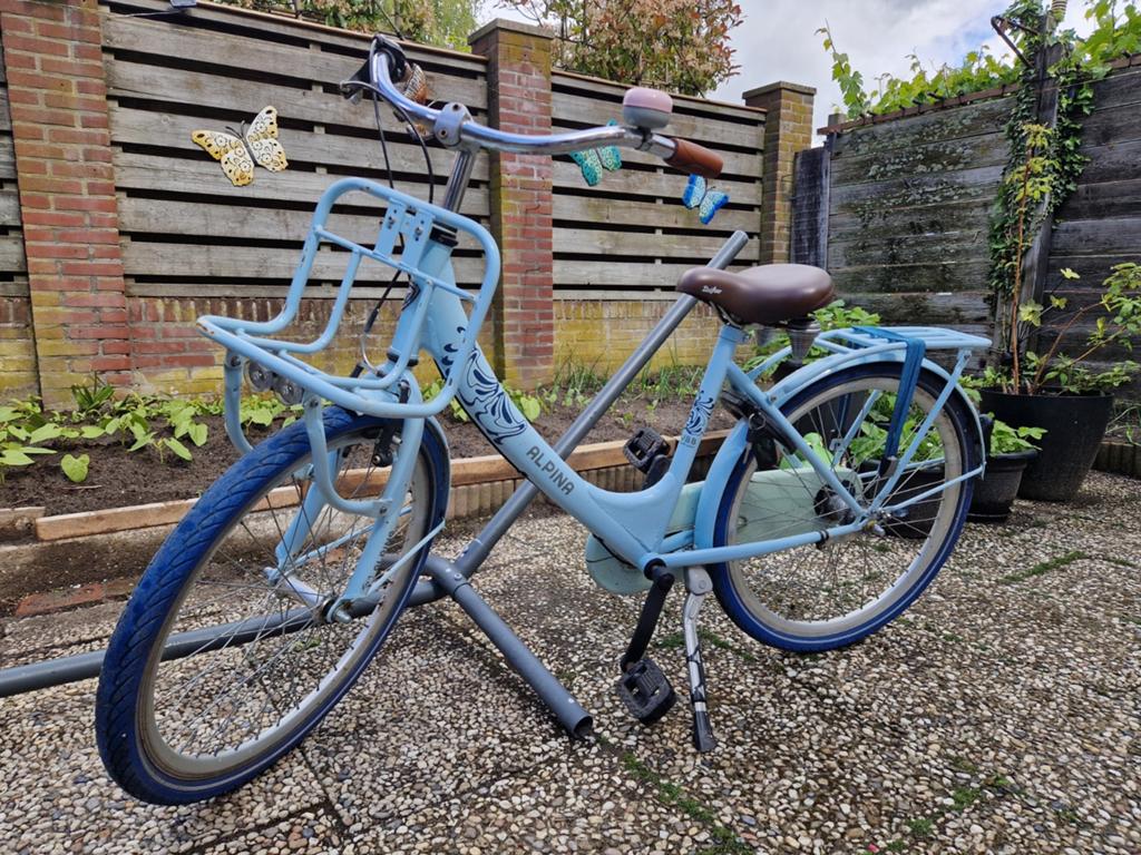 Alpina fiets met voordrager - Lichtblauw, Terugtraprem, Gebruikt, Versnellingen, 50 tot 53 cm