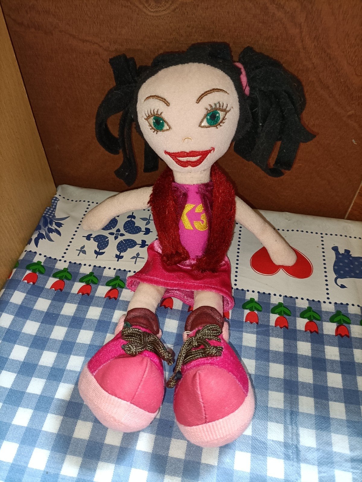 K3 Kristel Verbeke knuffel K3 Originals oude versie 33 cm, Kinderen en Baby's, Ophalen of Verzenden, Zo goed als nieuw, Overige typen