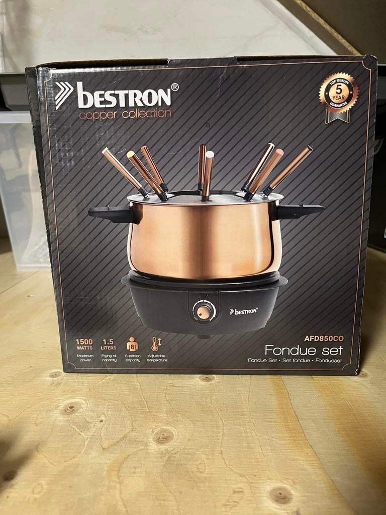 Nieuwe Bestron Koperen Fondue Set - 8 Personen, 1500W, Ophalen, Nieuw, Elektrisch, Fondueset