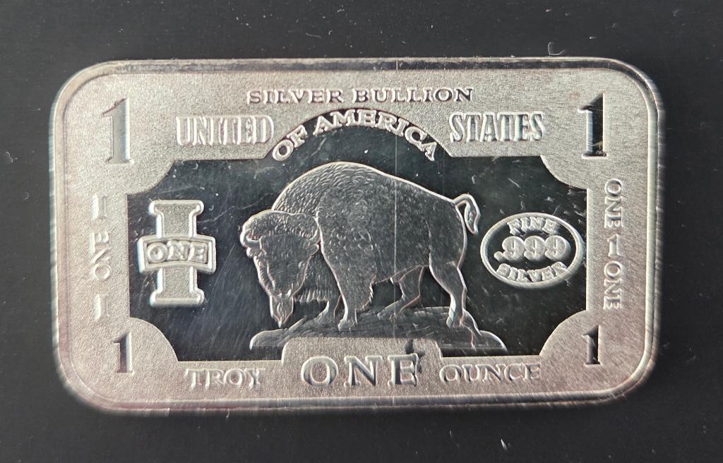1 Troy Ounce USA zilver Baar, Postzegels en Munten, Edelmetalen en Baren, Ophalen of Verzenden, Zilver