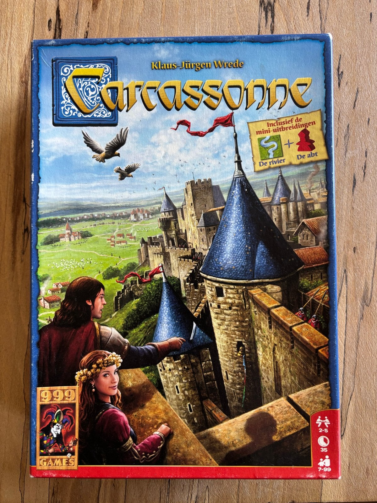 Carcassonne Bordspel - Inclusief mini-uitbreidingen, Een of twee spelers, Ophalen of Verzenden, Gebruikt