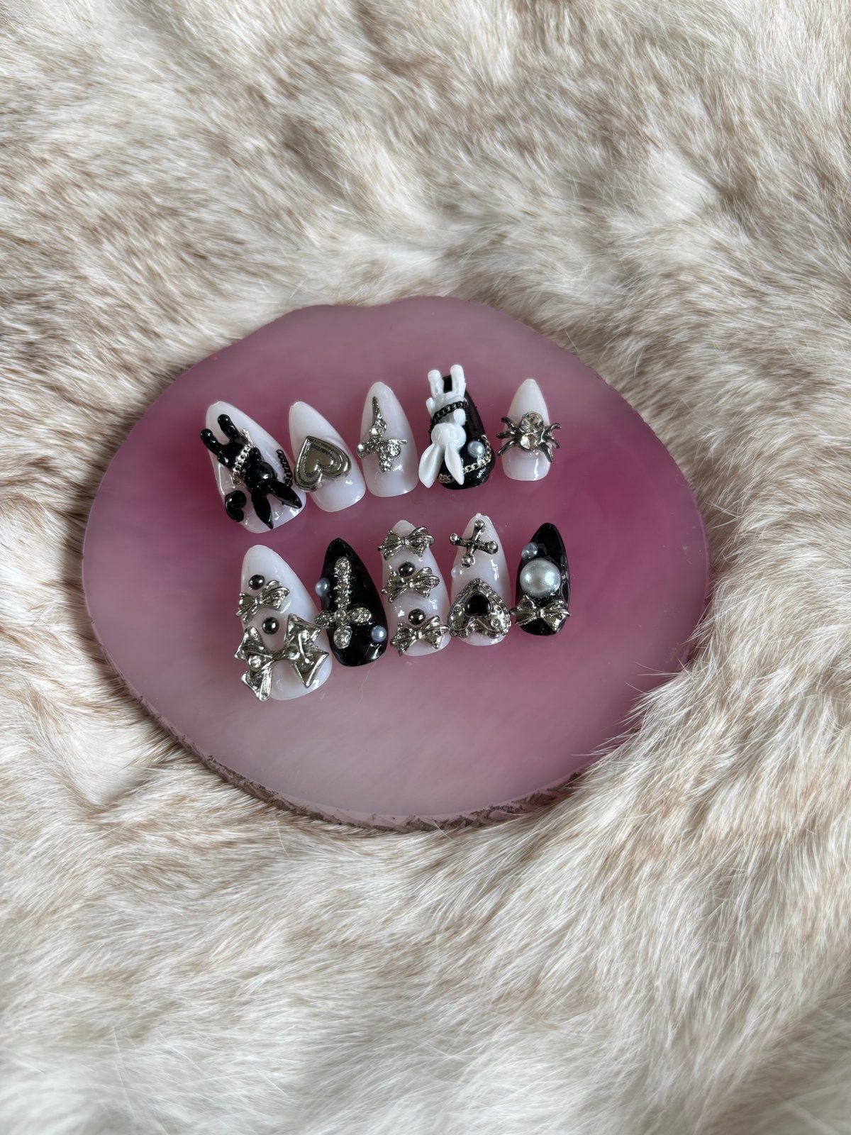 Press on nails met 3D-decoraties small, Ophalen of Verzenden, Nieuw, Overige typen