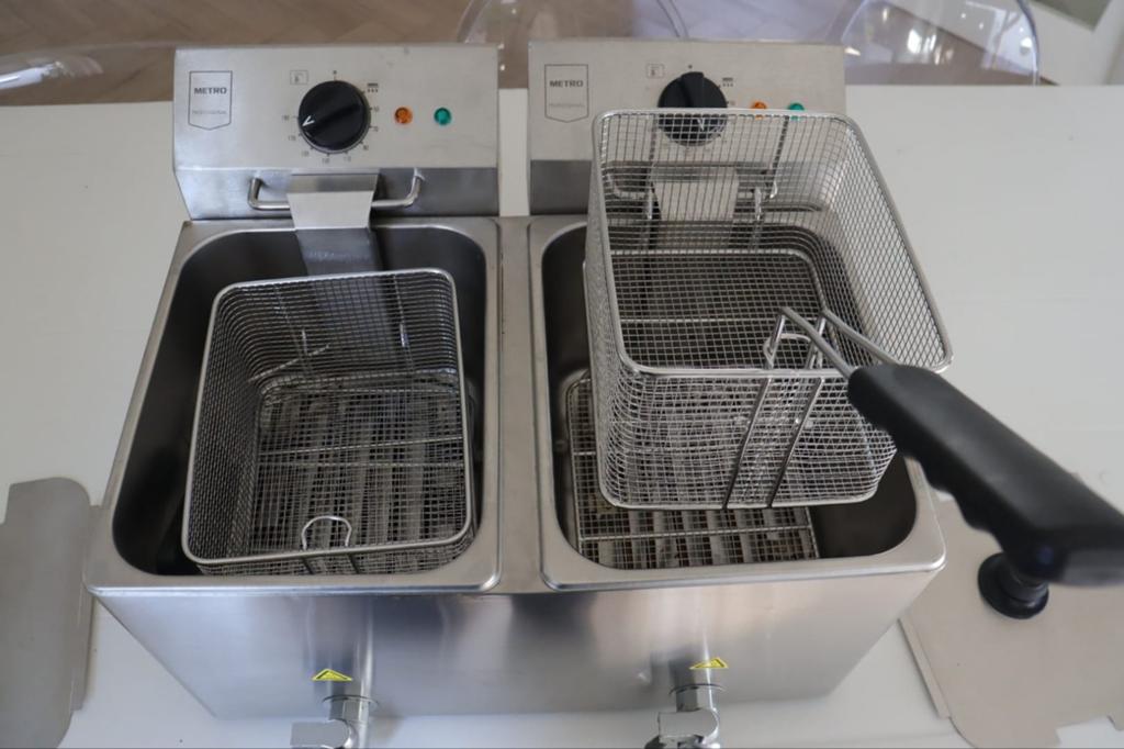 Metro Professional Dubbele Horeca Frituurpan 2x 8L RVS, Witgoed en Apparatuur, Frituurpannen, 4 liter of meer, Ophalen of Verzenden