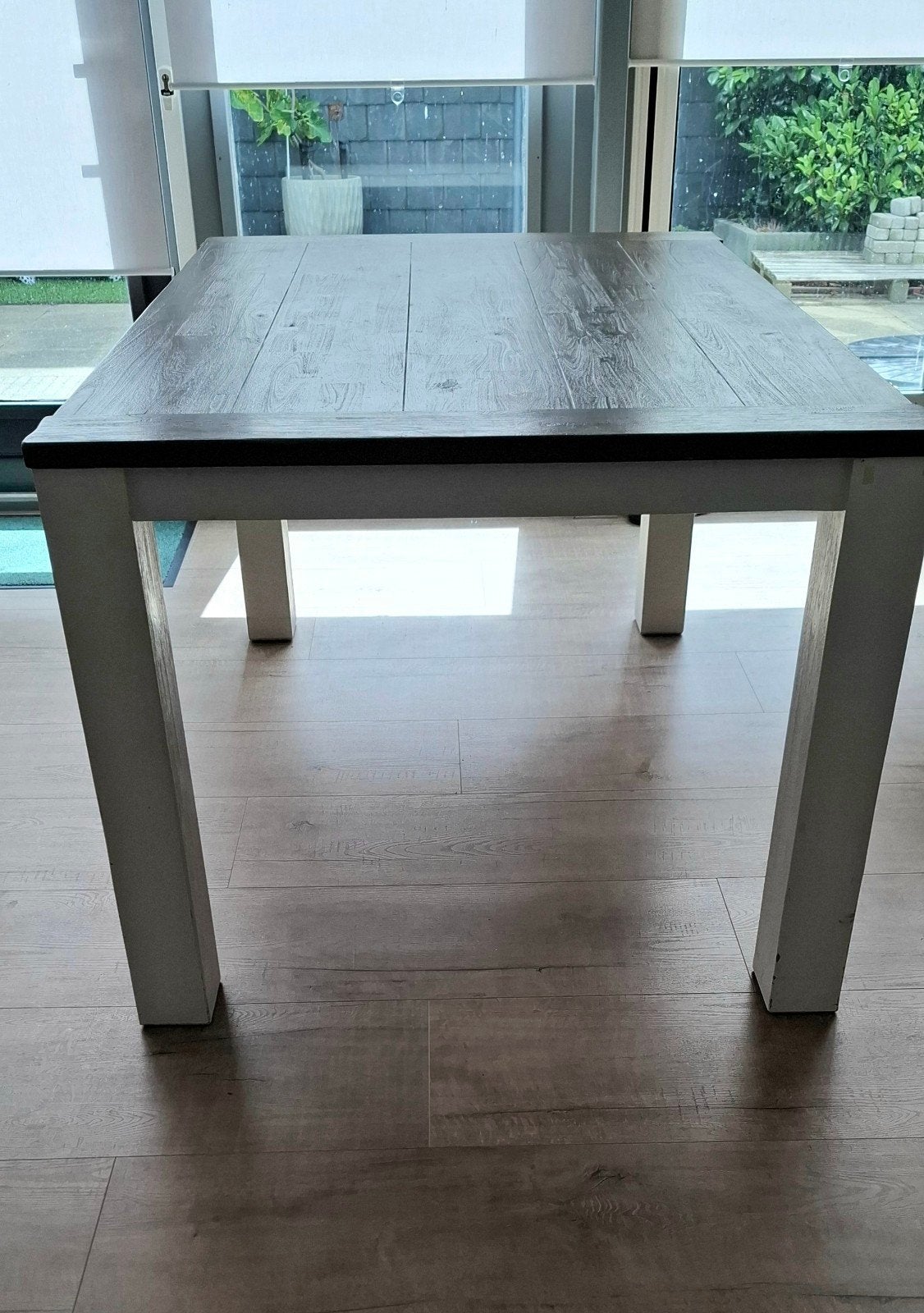 Acacia houten, uitschuifbare eettafel, Huis en Inrichting, Tafels | Eettafels, Gebruikt, 50 tot 100 cm, 200 cm of meer, Vijf personen of meer