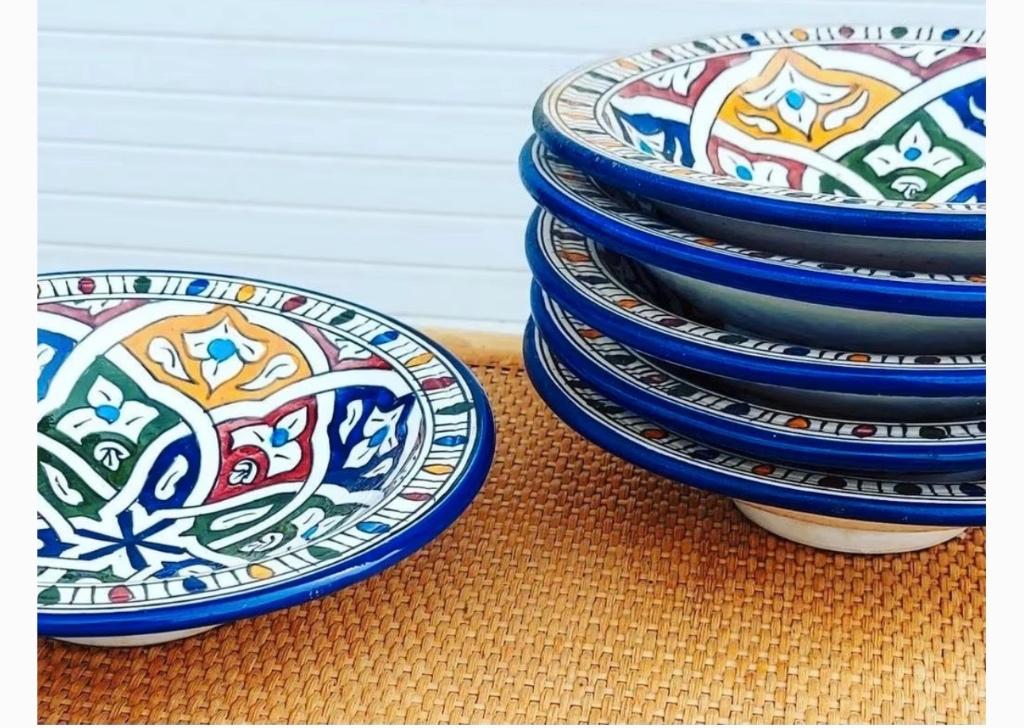 Tunesische vintage eetborden, Huis en Inrichting, Keuken | Servies, Ophalen of Verzenden, Glas, Overige stijlen