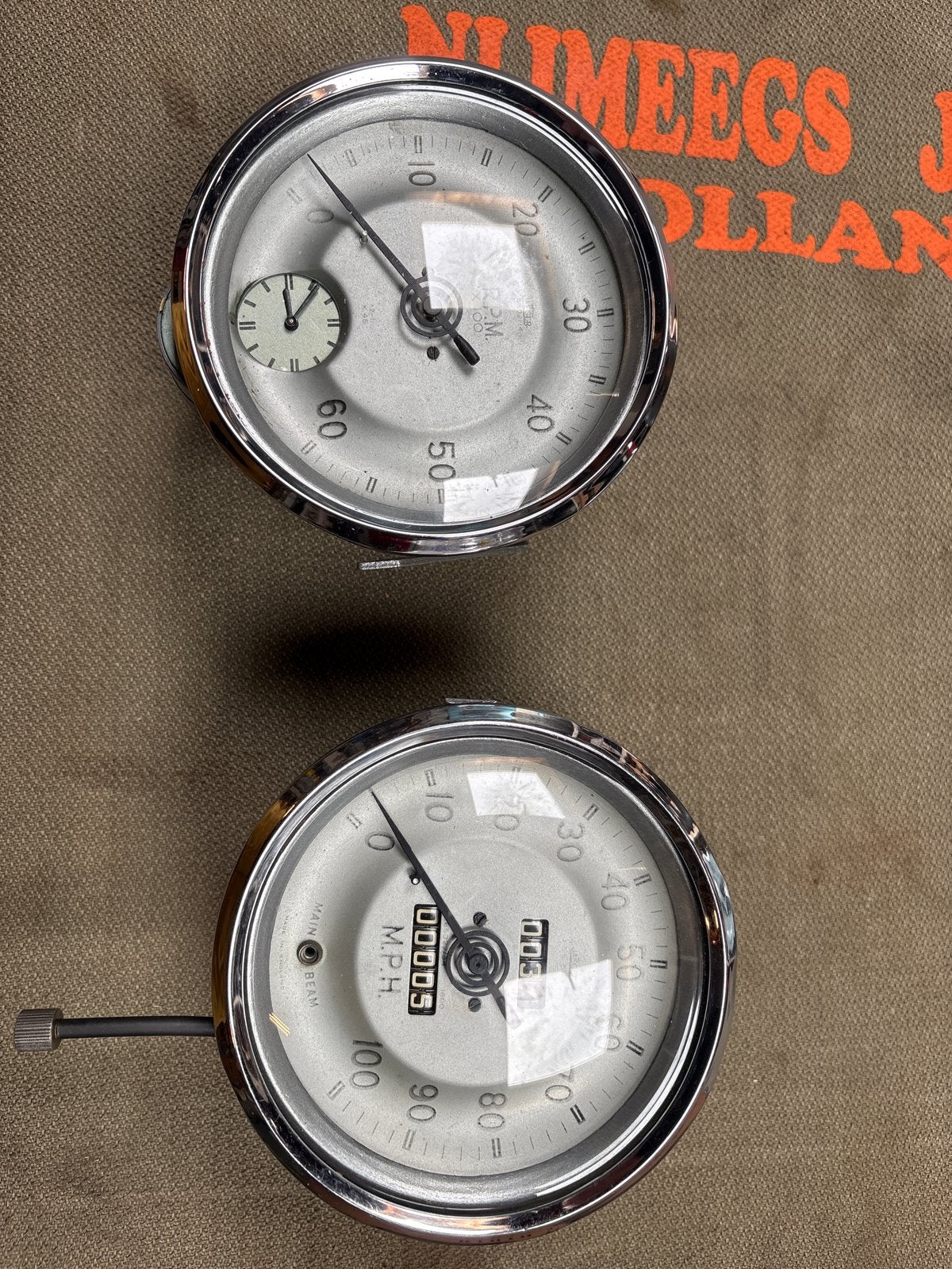 MG TD snelheidsmeter en toerenteller (begin jaren '50), Ophalen of Verzenden, Gereviseerd, MG